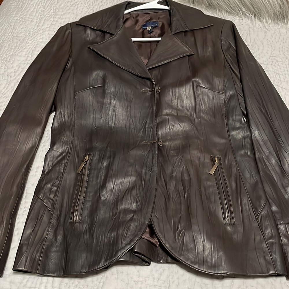 Brown leather jacket